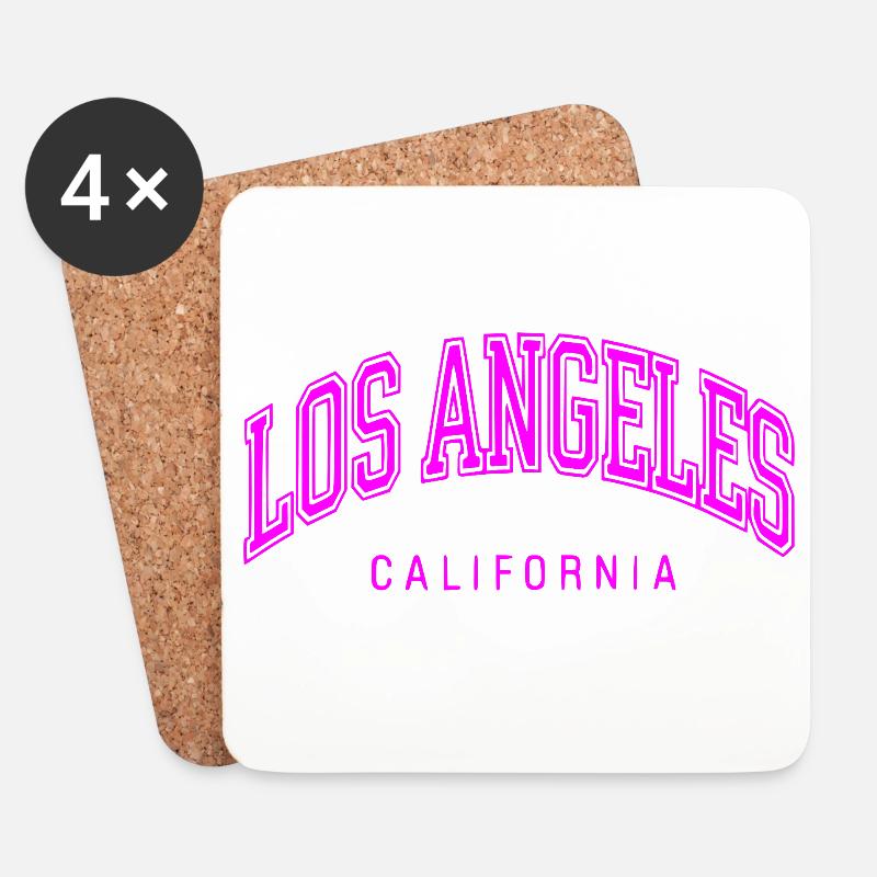 Neon-Arch Los Angeles Schriftzug - Untersetzer (4er-Set) - Weiß