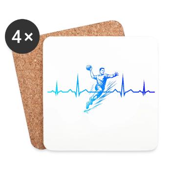 Amateurs de handball, écoutez ! Déclaration simple pour - Dessous de verre (lot de 4) - blanc - Devant