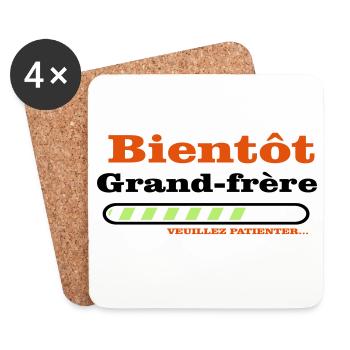 Bald ein großer Bruder - Untersetzer (4er-Set) - Weiß - Vorne