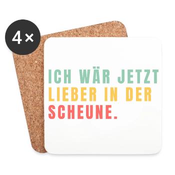 I'd rather be in the barn now - Coasters (set of 4) - white - Front