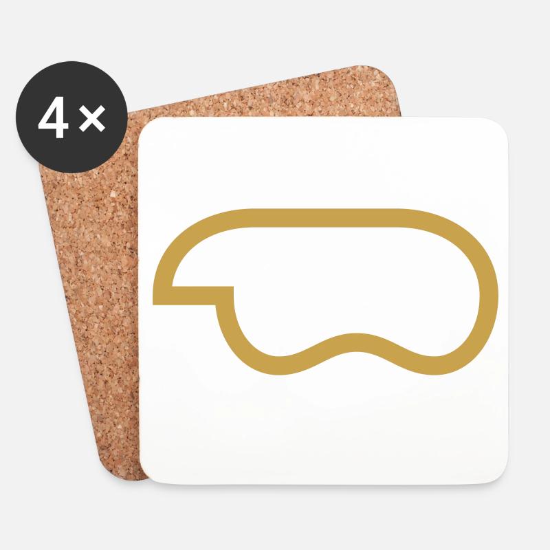 Controller Outline Gold - Coasters (set of 4) - white
