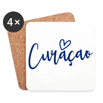 Cœur Curaçao Women’s Love Curaçao - Dessous de verre (lot de 4) - blanc - Devant