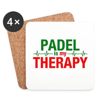 Padel is my therapy Heartbeat Sport Statement - Coasters (set of 4) - white - Front