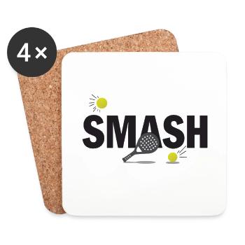 Padel Smash Power Sport Court Look - Coasters (set of 4) - white - Front