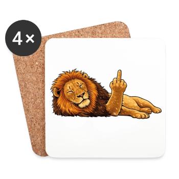 Vous pouvez tous m’aimer la vie du Lion - Dessous de verre (lot de 4) - blanc - Devant
