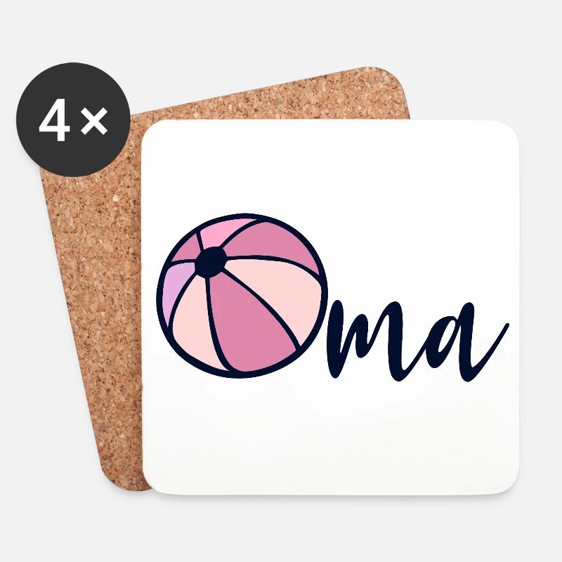 Wasserball Oma - Untersetzer (4er-Set) - Weiß