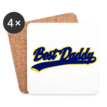 Meilleure typographie Daddy Retro Sport - Dessous de verre (lot de 4) - blanc - Devant