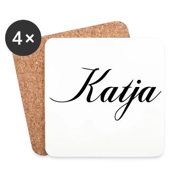 Katja Name - Untersetzer (4er-Set) - Weiß - Vorne