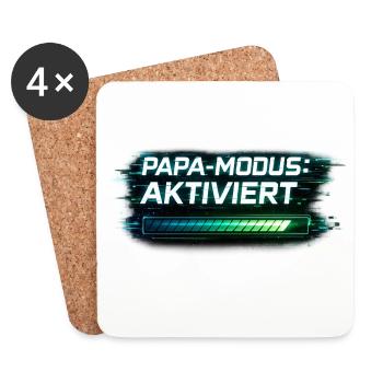 Mode Papa activé – Cadeau pour Papa - Dessous de verre (lot de 4) - blanc - Devant