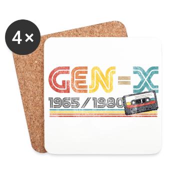 Génération X Génération X Couleurs rétro 1965-1980 - Dessous de verre (lot de 4) - blanc - Devant
