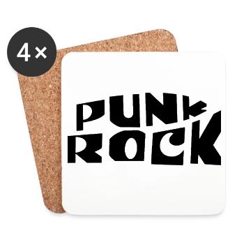Typographie Punk Rock Bold - Dessous de verre (lot de 4) - blanc - Devant
