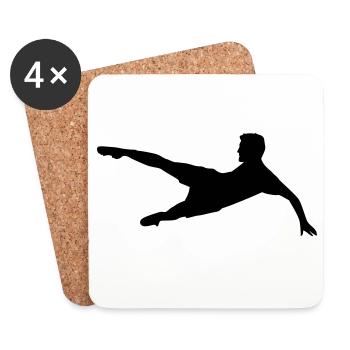 Football de Fußball - Dessous de verre (lot de 4) - blanc - Devant