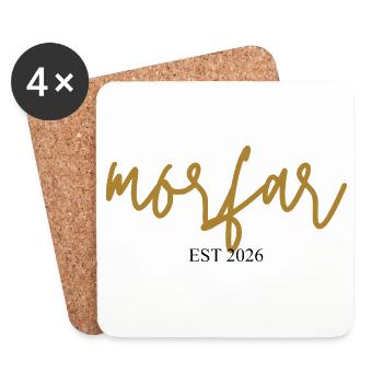 Morfar est 2026 - Untersetzer (4er-Set) - Weiß - Vorne