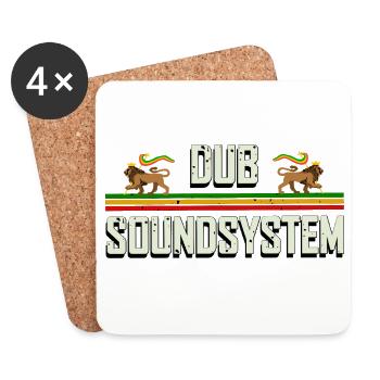 Dub Reggae Soundsystem Party - Untersetzer (4er-Set) - Weiß - Vorne