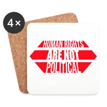 Human Rights Are Not Political Menschenrechte Logo - Coasters (set of 4) - white - Front