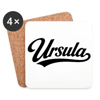 Ursula name first last family - Coasters (set of 4) - white - Front
