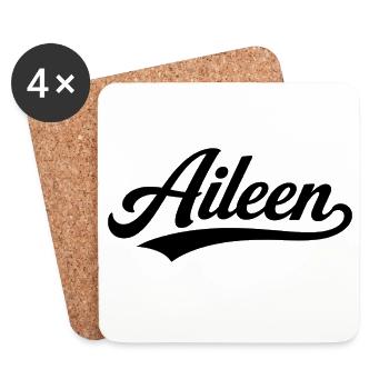 Aileen name first last family - Coasters (set of 4) - white - Front