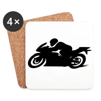 motocyclette - Dessous de verre (lot de 4) - blanc - Devant