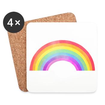 Regenbogenbogen  - Untersetzer (4er-Set) - Weiß - Vorne