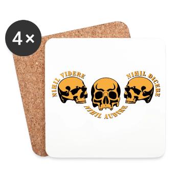 Three Skulls – Skull Trio - Coasters (set of 4) - white - Front
