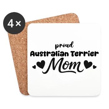 Proud Aussie Terrier mother, Australian - Coasters (set of 4) - white - Front