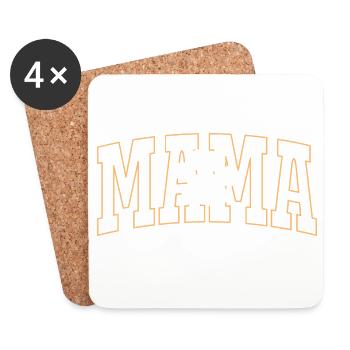 Mama mit Pfotenabdruck - Untersetzer (4er-Set) - Weiß - Vorne