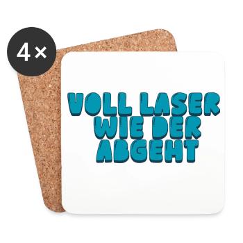 voll laser wie der abgeht - Untersetzer (4er-Set) - Weiß - Vorne