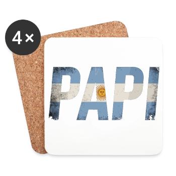 Papa Drapeau Argentin Papa Vintage - Dessous de verre (lot de 4) - blanc - Devant