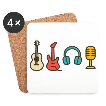 Music Notes Rhythm Beat Design Gift - Coasters (set of 4) - white - Front