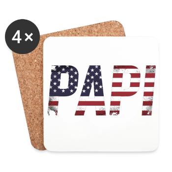 Daddy USA Flag Vintage Dad - Coasters (set of 4) - white - Front