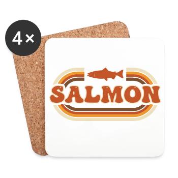 Retro Salmon River Angel-Vibe - Untersetzer (4er-Set) - Weiß - Vorne