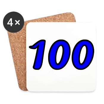 100. 100 YEARS. 100th ANNIVERSARY. BIRTHDAY 100 - Coasters (set of 4) - white - Front