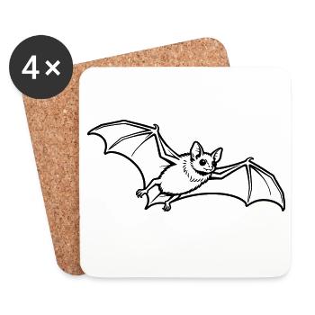bat - Coasters (set of 4) - white - Front