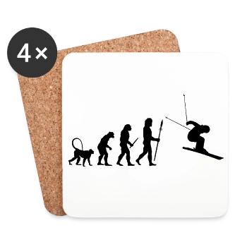 Skier Evolution - Coasters (set of 4) - white - Front