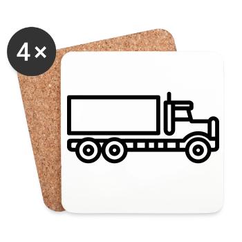 Lkw - Untersetzer (4er-Set) - Weiß - Vorne