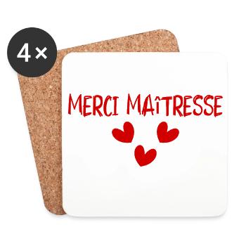 DANKE. LEHRER. MEISTER. DANKE, HERRIN. GESCHENK. - Untersetzer (4er-Set) - Weiß - Vorne