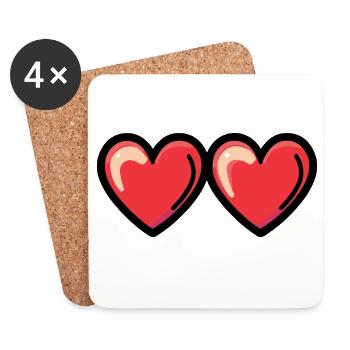 Herzen Liebe Symbol - Untersetzer (4er-Set) - Weiß - Vorne