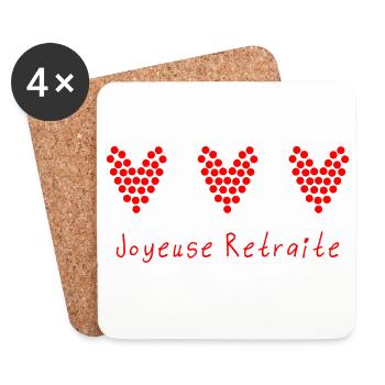 JOYEUSE RETRAITE. RETRAITE. RETRAITEE. RETRAITE - Dessous de verre (lot de 4) - blanc - Devant