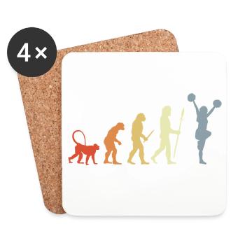 Évolution des pom-pom girls vintage - Dessous de verre (lot de 4) - blanc - Devant