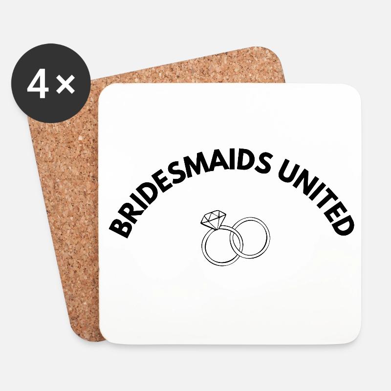 Bridesmaids United Black - Untersetzer (4er-Set) - Weiß