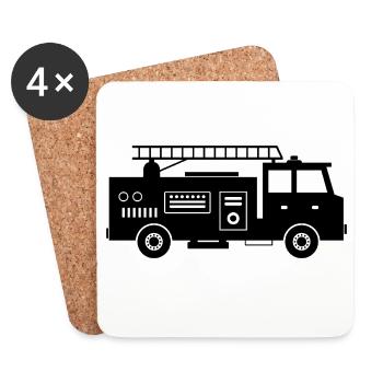 Fire truck - Coasters (set of 4) - white - Front