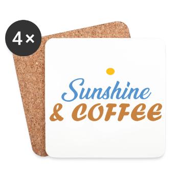 Sunshine & Coffee Strandvibes Sommer Sonne Geschen - Untersetzer (4er-Set) - Weiß - Vorne