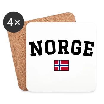 Norwegen Flagge Design Schwarz - Untersetzer (4er-Set) - Weiß - Vorne