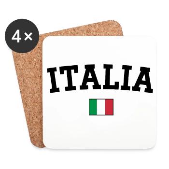 Italien Flagge Design Schwarz - Untersetzer (4er-Set) - Weiß - Vorne