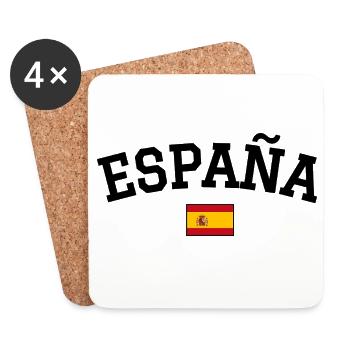 Drapeau espagnol Noir - Dessous de verre (lot de 4) - blanc - Devant