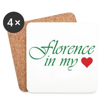 Florenz in meinem Herzen - Untersetzer (4er-Set) - Weiß - Vorne