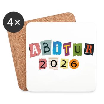 Abitur 2026 - Untersetzer (4er-Set) - Weiß - Vorne
