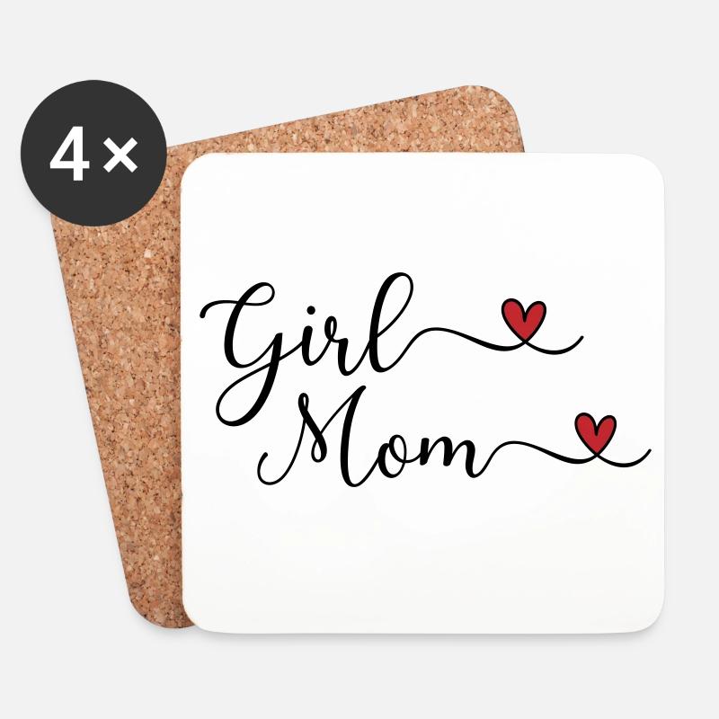 Girl Mom - Untersetzer (4er-Set) - Weiß