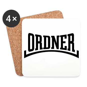 Ordner (Ordnung / Security / Black) - Untersetzer (4er-Set) - Weiß - Vorne