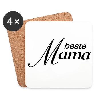 Beste Mama - Untersetzer (4er-Set) - Weiß - Vorne